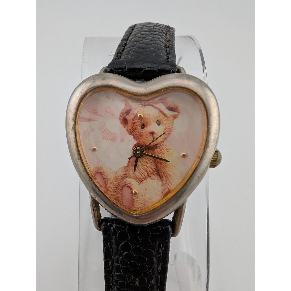 Valdawn‎ Enesco Cherished Teddies Heart Shaped Watch Leather Band- New Battery